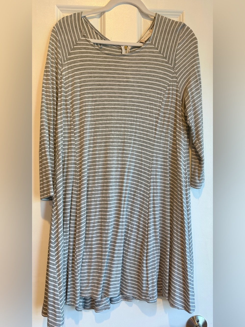 Altar’d State | Women’s Striped Dress | Gray & White | Size Large